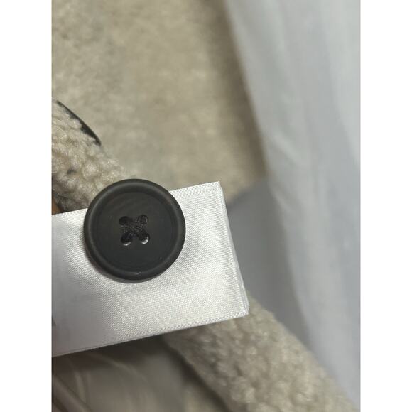 Daily Ritual Jacket Womens MED Beige Brown Teddy Bear Fleece Oversized-Fit Coat - Picture 9 of 10